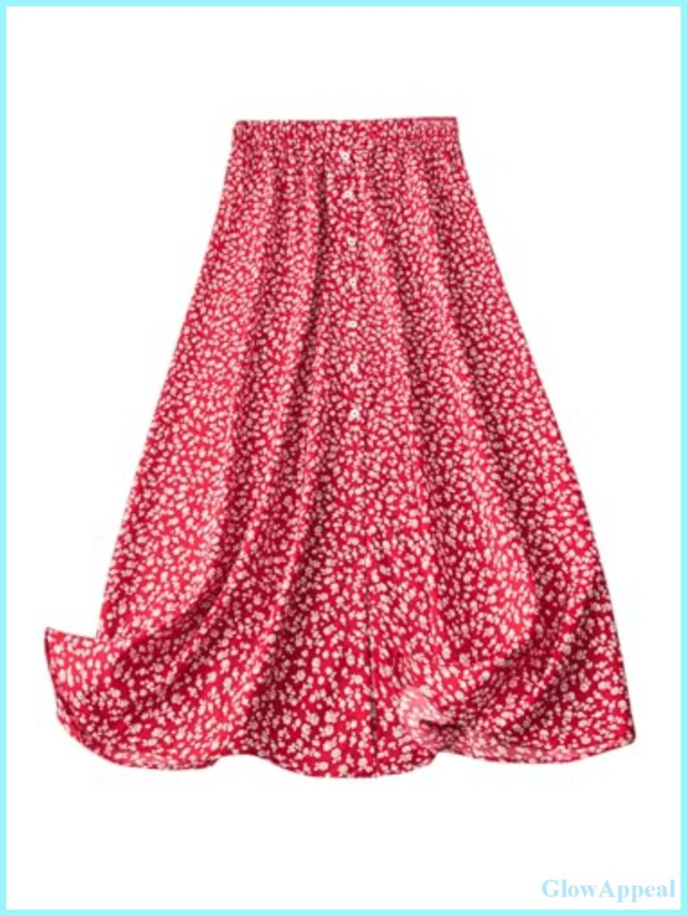 Plus Size Floral Flare Maxi Skirt High Rise with Pockets